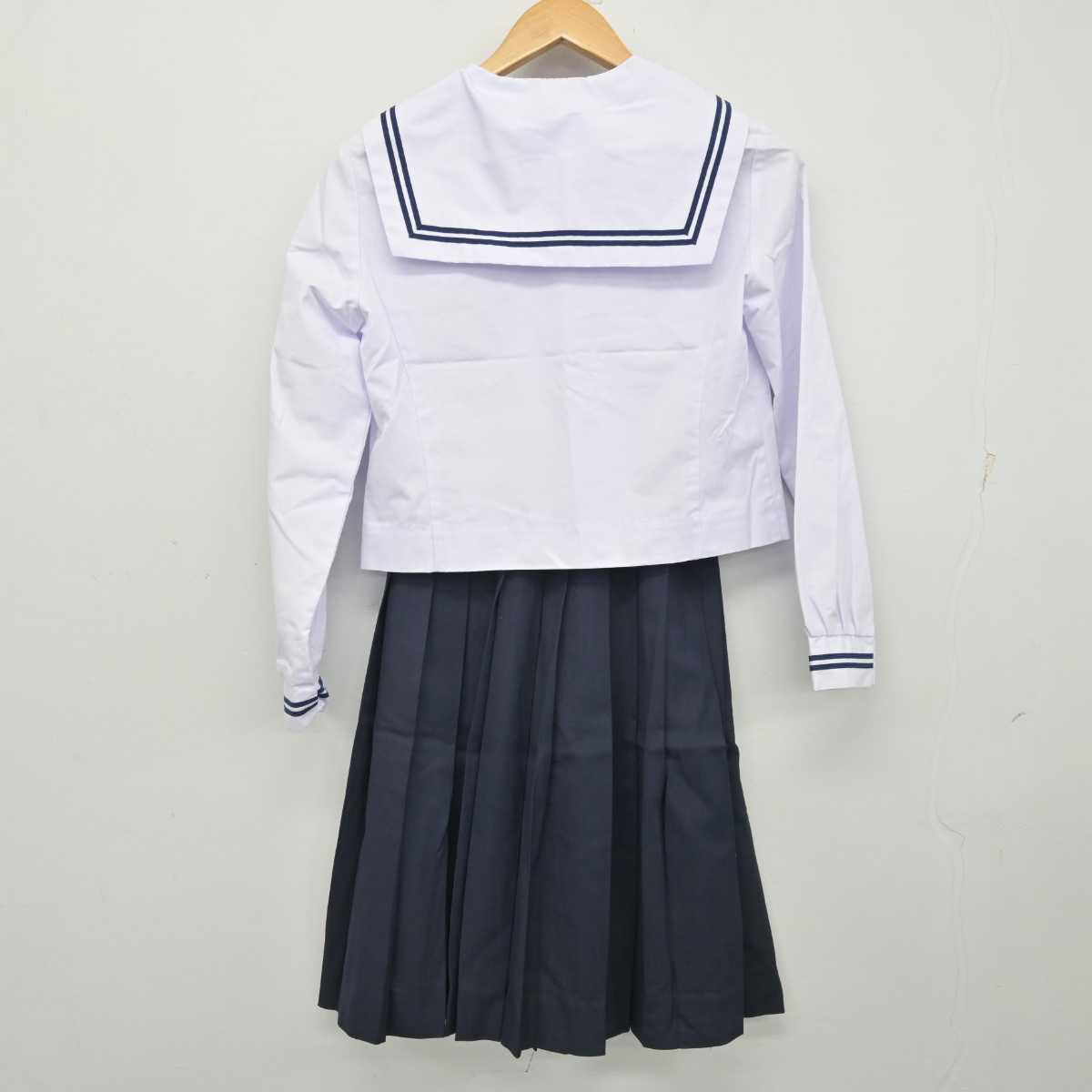 【中古】岐阜県 中山中学校 女子制服 3点 (セーラー服・スカート) sf058784