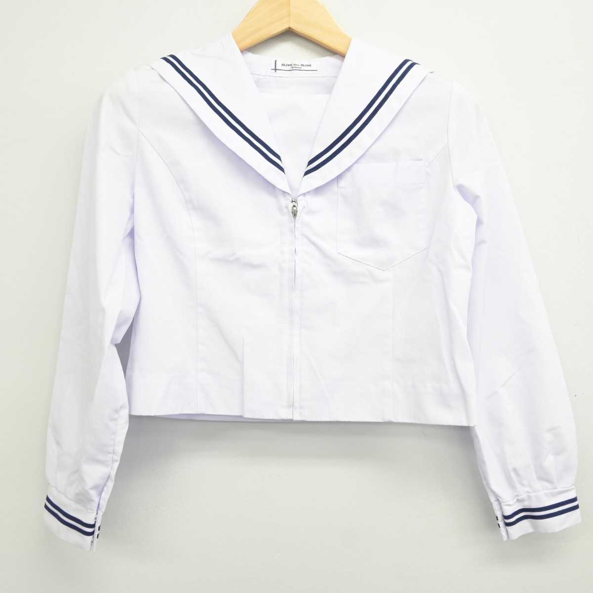 【中古】岐阜県 中山中学校 女子制服 3点 (セーラー服・スカート) sf058784