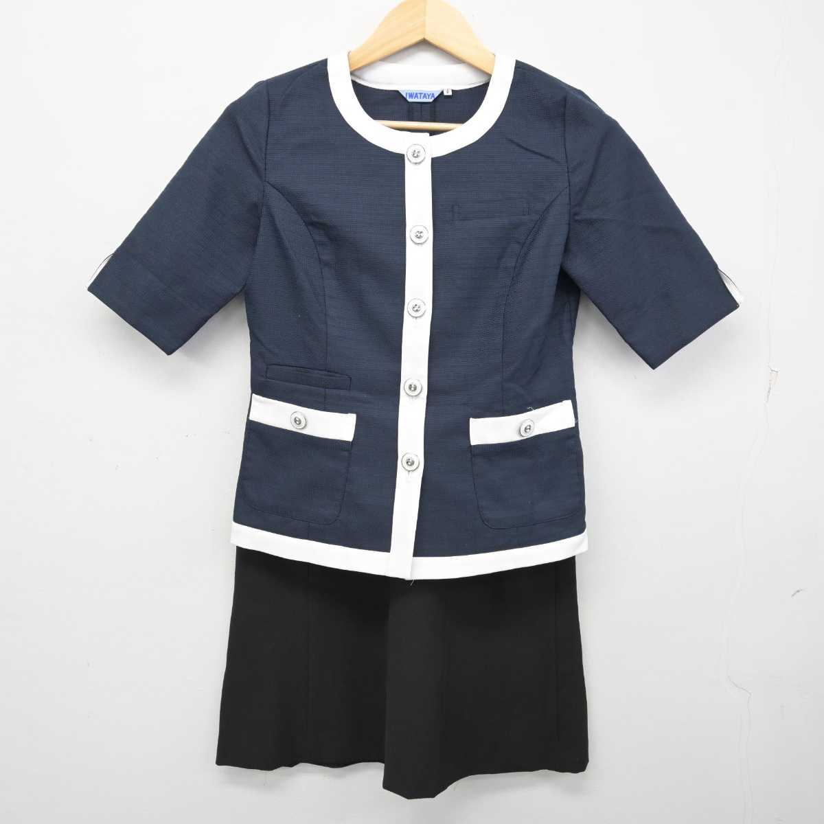 【中古】 事務服 女子制服 4点 (ブラウス・スカート) sf058795