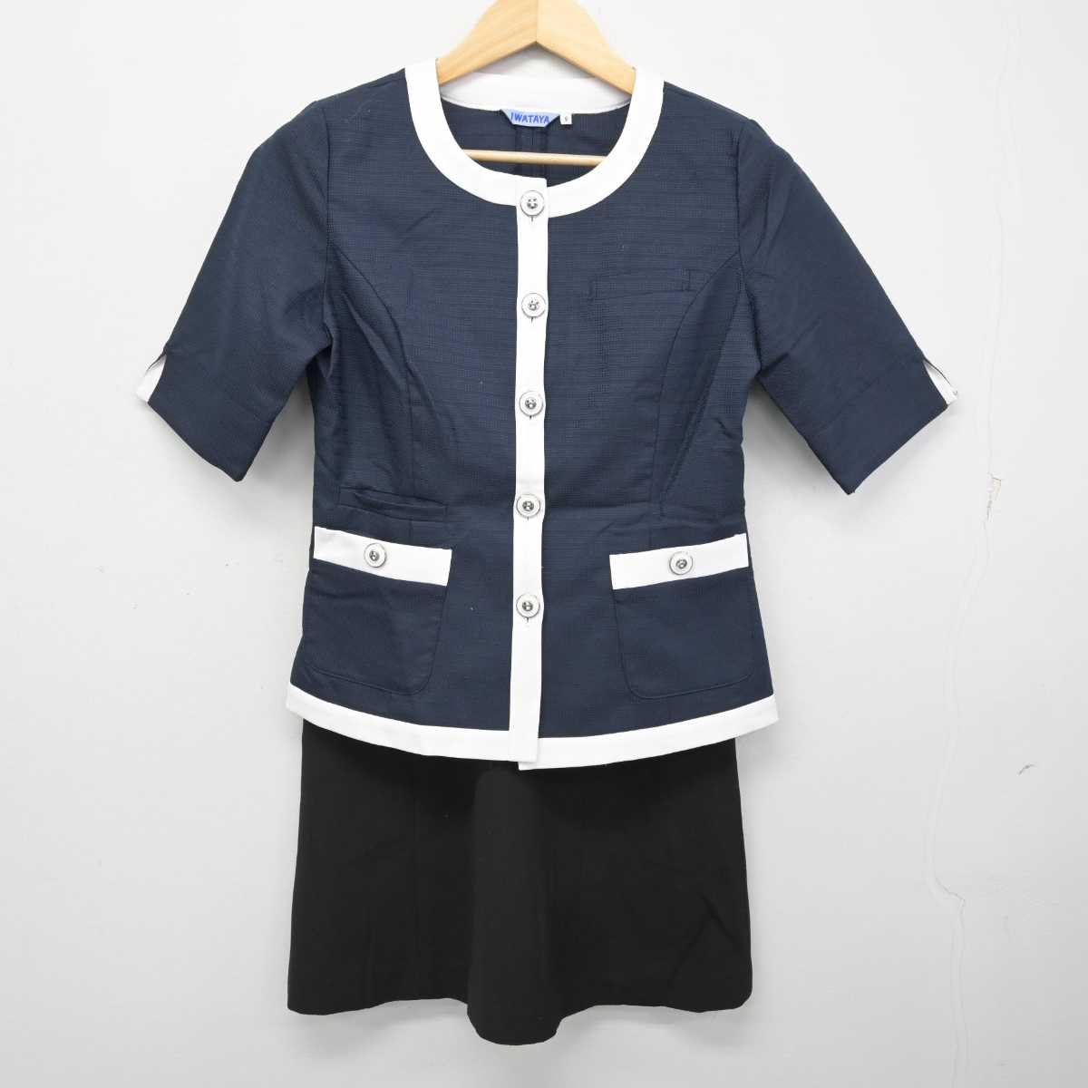 【中古】 事務服 女子制服 4点 (ブラウス・スカート) sf058797