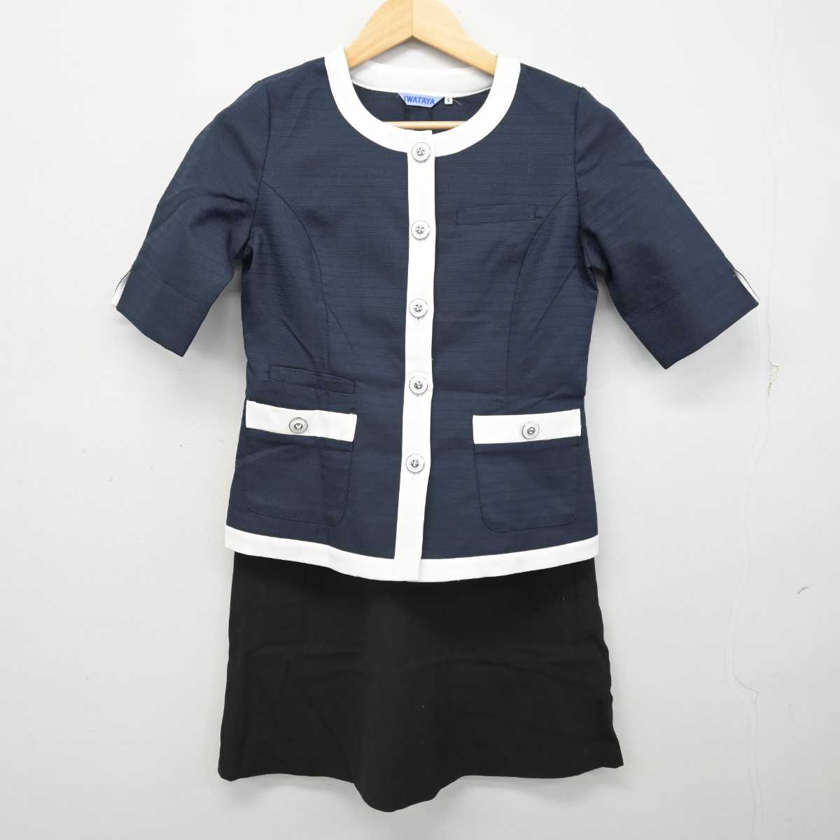 【中古】 事務服 女子制服 4点 (ブラウス・スカート) sf058798