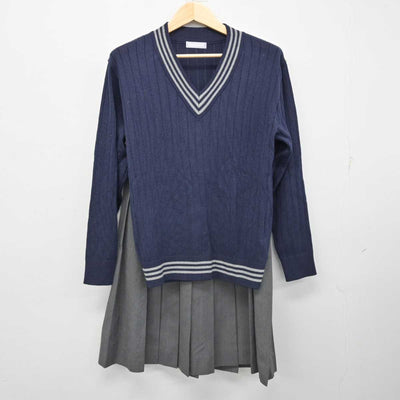 【中古】大阪府 旭東中学校  女子制服 4点 (ブレザー・ニット・スカート) sf058801