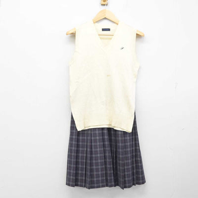 【中古】東京都 冨士見台中学校 女子制服 2点 (ニットベスト・スカート) sf058813