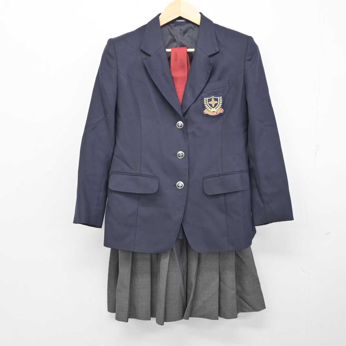 【中古】栃木県 佐野日本大学高等学校 女子制服 3点 (ブレザー・スカート) sf058819