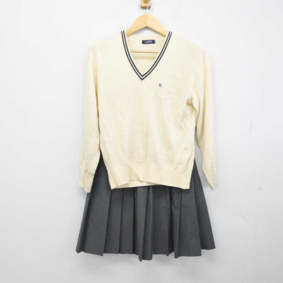 【中古】栃木県 佐野日本大学高等学校 女子制服 2点 (ニット・スカート) sf058820