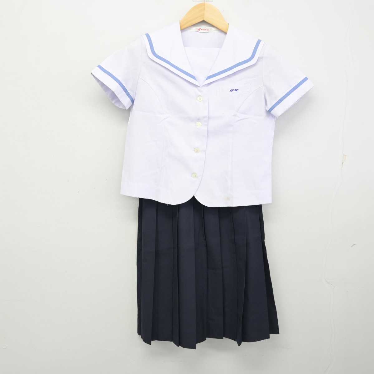 【中古】静岡県 沼津西高等学校 女子制服 2点 (セーラー服・スカート) sf058822