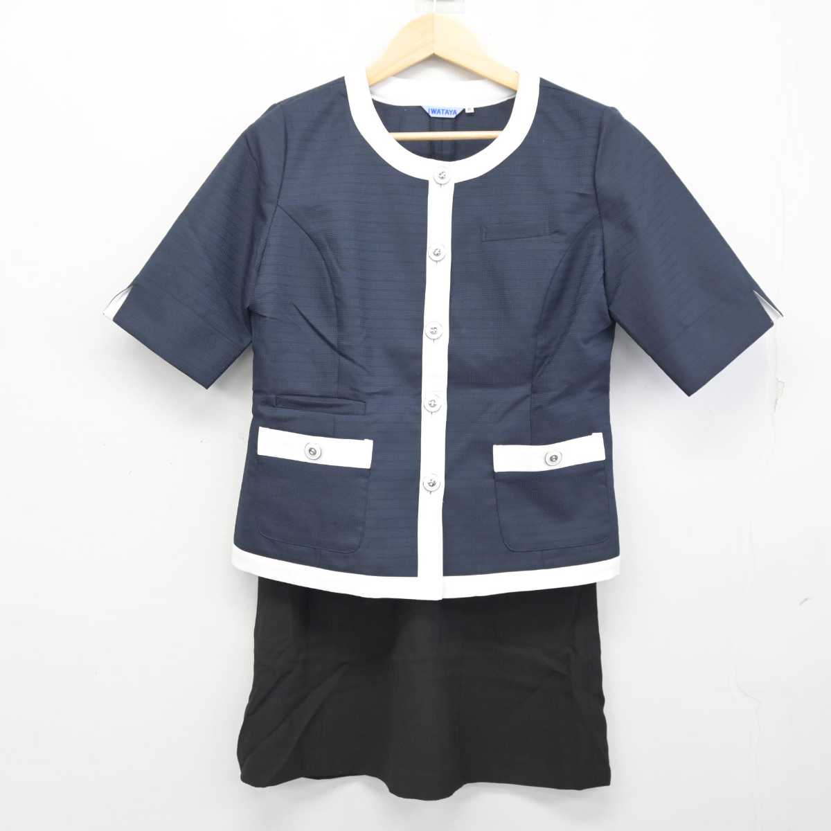 【中古】 事務服 女子制服 3点 (ブラウス・スカート) sf058825