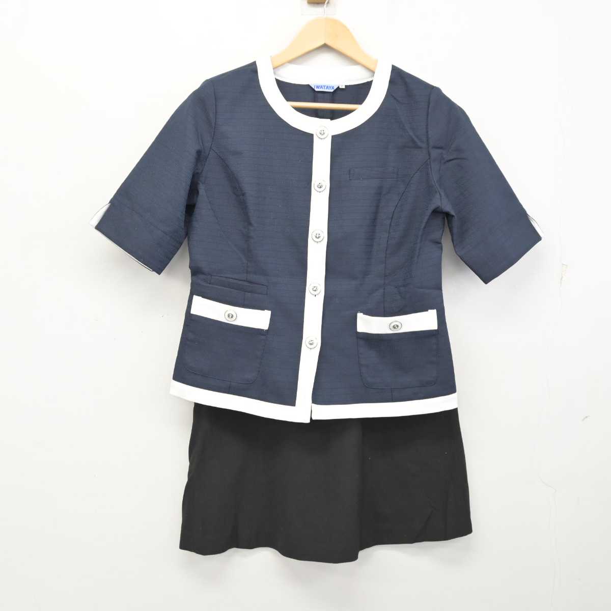 【中古】 事務服 女子制服 3点 (ブラウス・スカート) sf058827