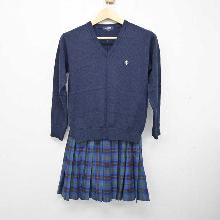 【中古】神奈川県 捜真女学校中学部 女子制服 2点 (ニット・スカート) sf058855