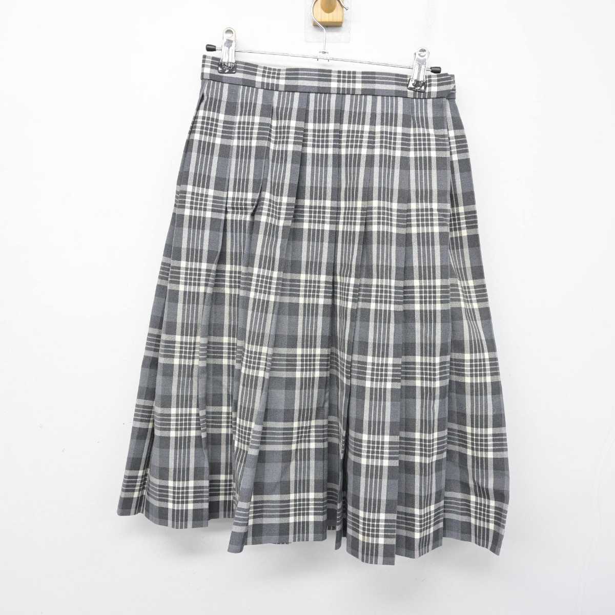 【中古】埼玉県 本庄東高等学校 女子制服 4点 (ニットベスト・シャツ・スカート) sf058864