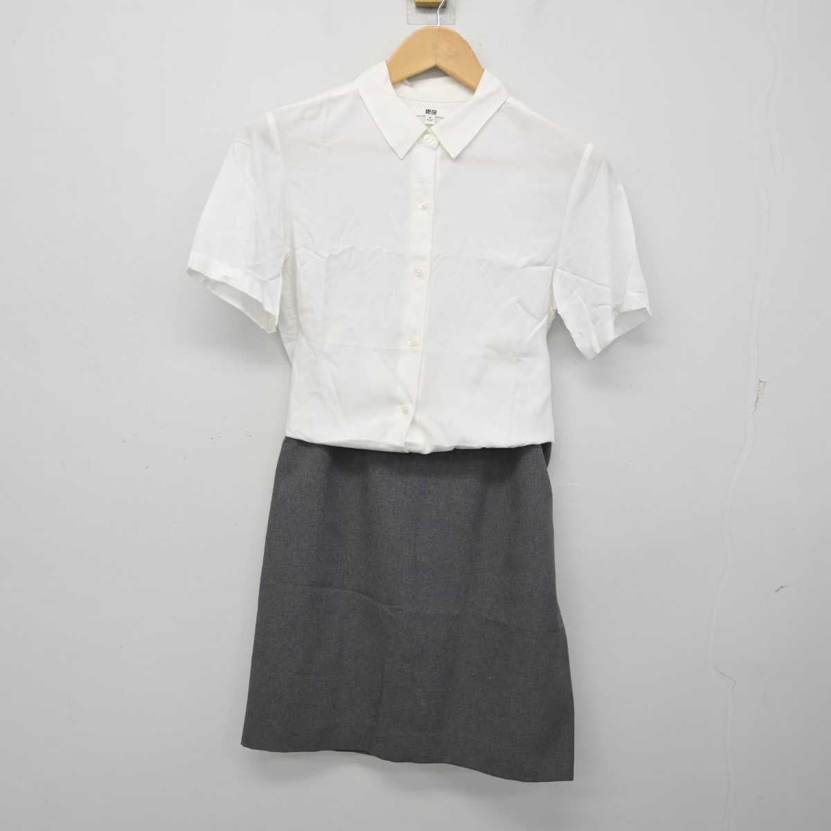 【中古】 事務服 女子制服 2点 (ブラウス・スカート) sf058875