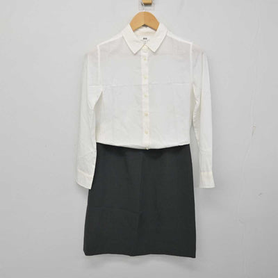 【中古】 事務服 女子制服 2点 (ブラウス・スカート) sf058876