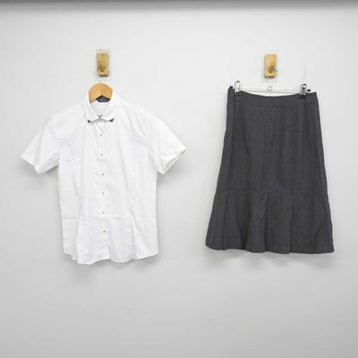 【中古】 事務服 女子制服 2点 (ブラウス・スカート) sf058879