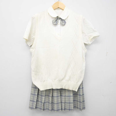 【中古】東京都 日本大学第二高等学校 女子制服 4点 (ニットベスト・シャツ・スカート) sf058900