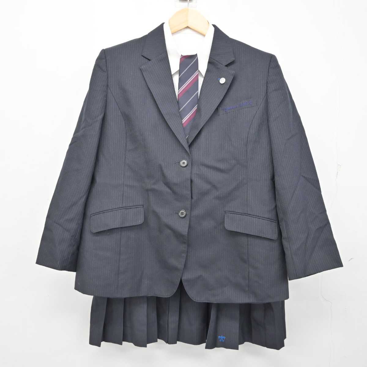 【中古】宮城県 大河原商業高等学校 女子制服 5点 (ブレザー・シャツ・スカート) sf058909