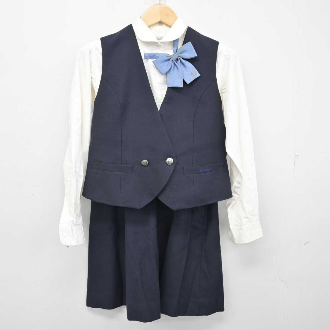 【中古】岡山県 岡山学芸館清秀中学校・高等部 女子制服 5点 (ブレザー・ベスト・シャツ・スカート) sf058921 | 中古制服通販パレイド