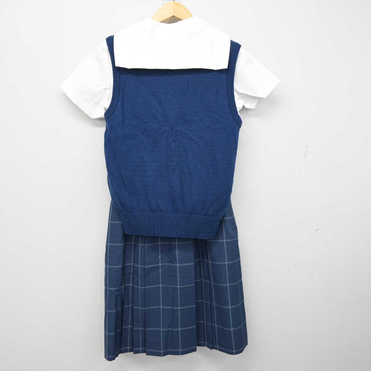 【中古】富山県 富山南高等学校 女子制服 3点 (ニットベスト・シャツ・スカート) sf058940