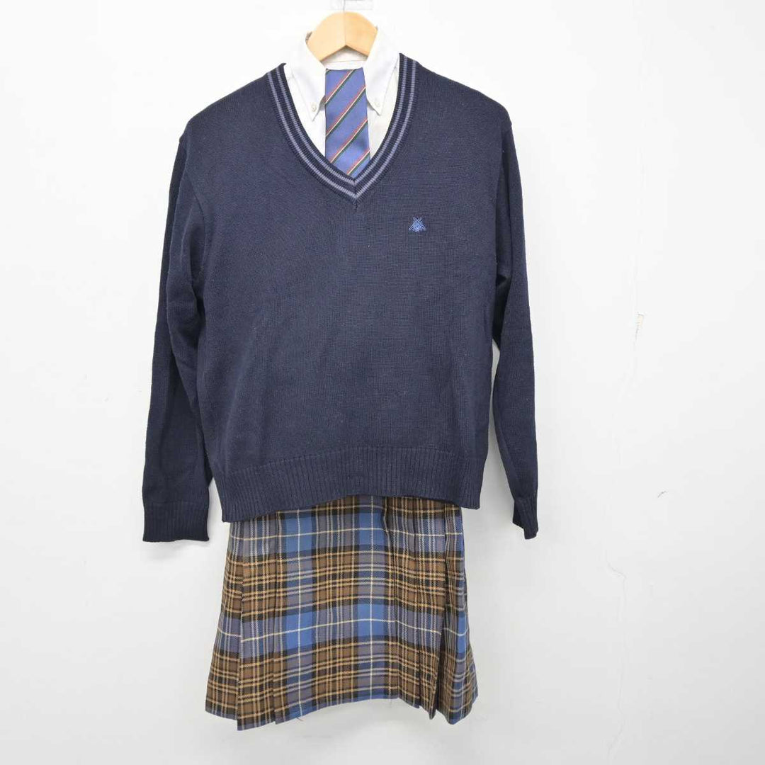 【中古】岡山県 岡山学芸館高等学校 女子制服 4点 (ニット・シャツ・スカート) sf058970 | 中古制服通販パレイド