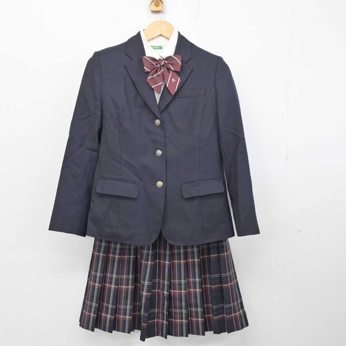 【中古】大分県 大分国際情報高等学校 女子制服 4点 (ブレザー・シャツ・スカート) sf059004