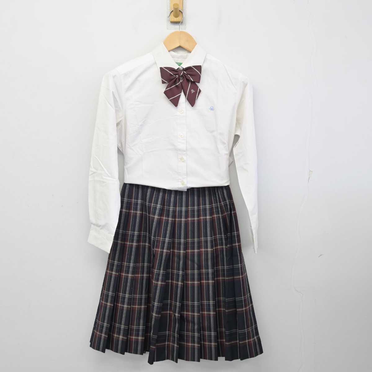 【中古】大分県 大分国際情報高等学校 女子制服 4点 (ブレザー・シャツ・スカート) sf059004