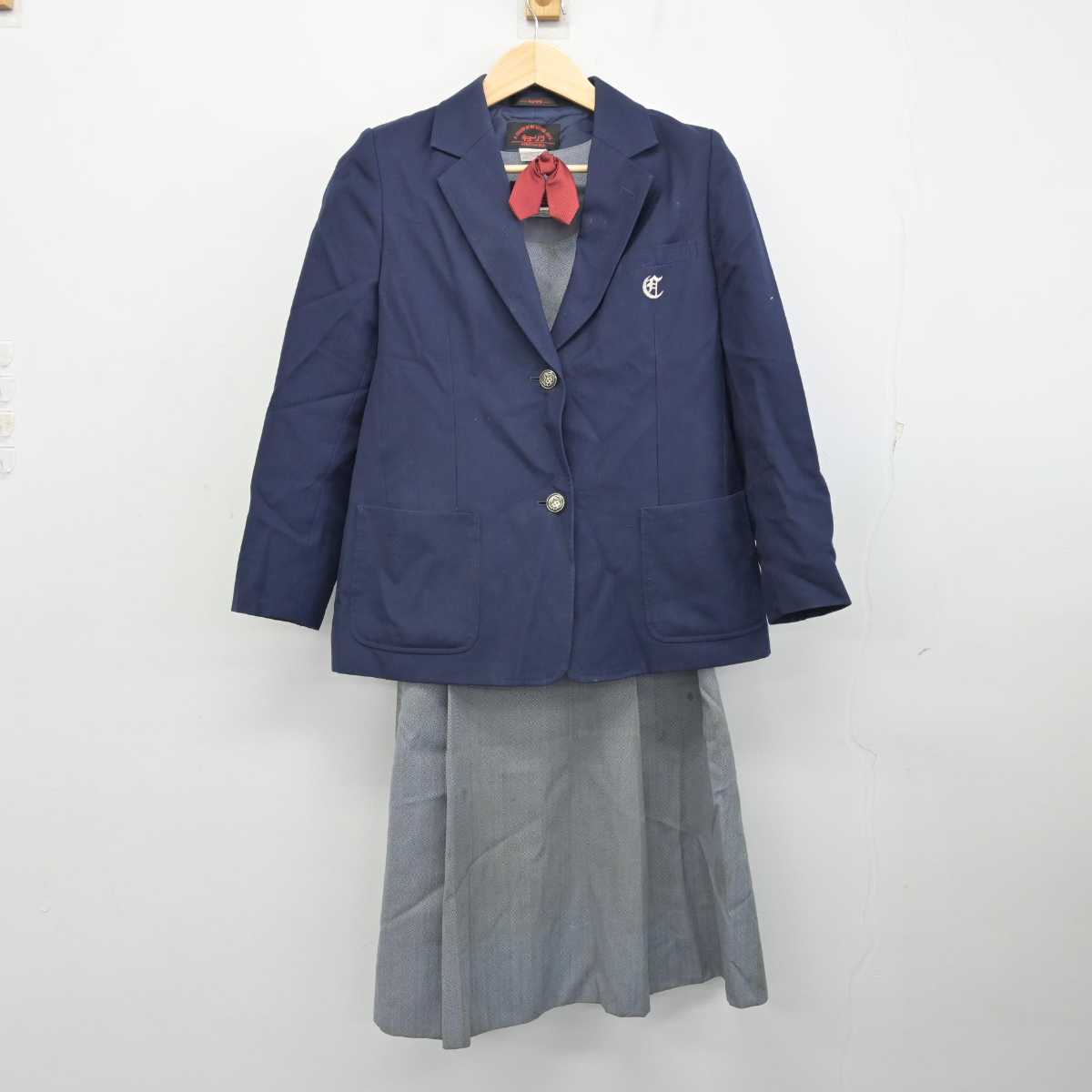 【中古】広島県 井口台中学校 女子制服 4点 (ブレザー・ジャンパースカート) sf059021