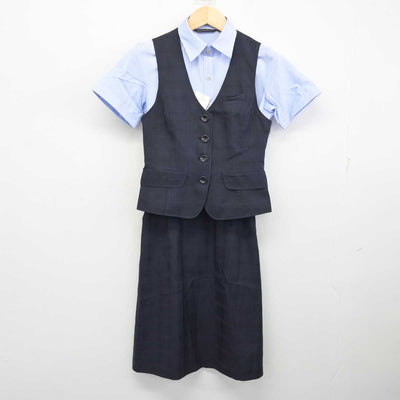 【中古】 事務服 女子制服 3点 (ベスト・シャツ・スカート) sf059026