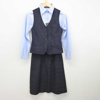 【中古】 事務服 女子制服 3点 (ベスト・シャツ・スカート) sf059028