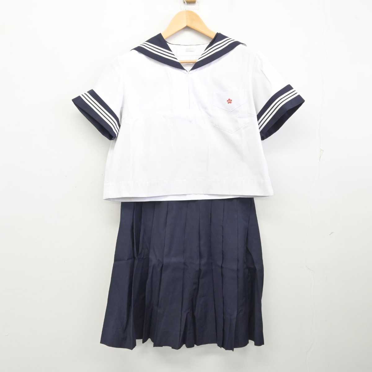 【中古】神奈川県 神奈川学園中学・高等学校 女子制服 3点 (セーラー服・スカート) sf059047