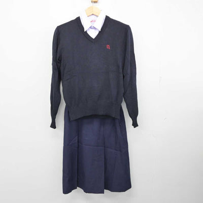 【中古】東京都 高島第一中学校 女子制服 3点 (ニット・シャツ・スカート) sf059055