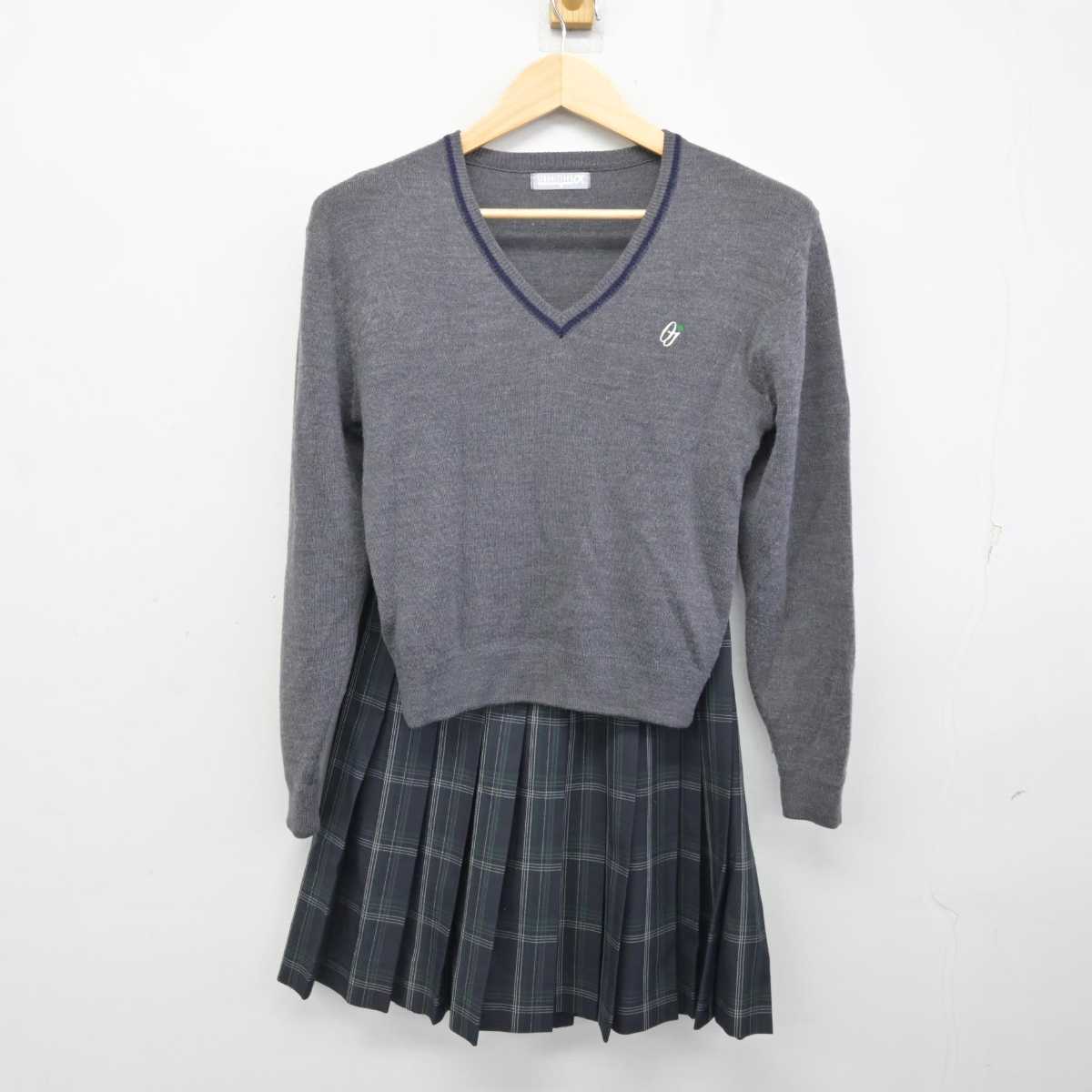 【中古】滋賀県 皇子山中学校 女子制服 4点 (ブレザー・ニット・スカート) sf059075