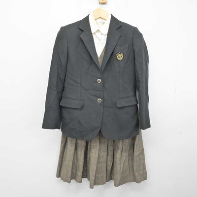 【中古】愛知県 半田商業高等学校 女子制服 4点 (ブレザー・ベスト・シャツ・スカート) sf059086