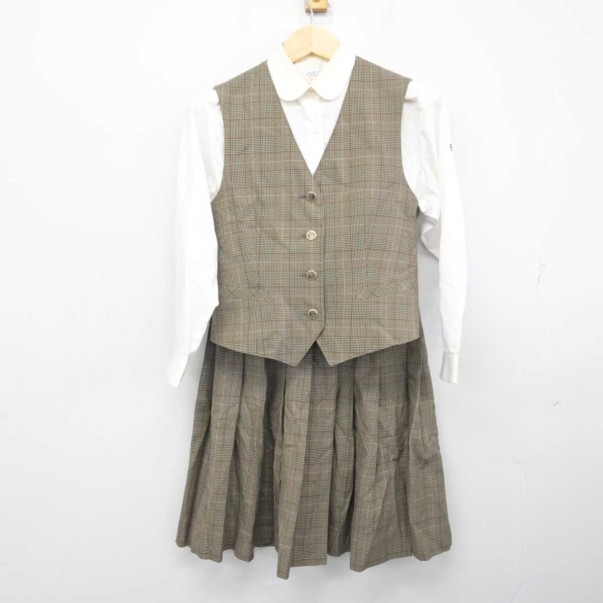 【中古】愛知県 半田商業高等学校 女子制服 4点 (ブレザー・ベスト・シャツ・スカート) sf059086