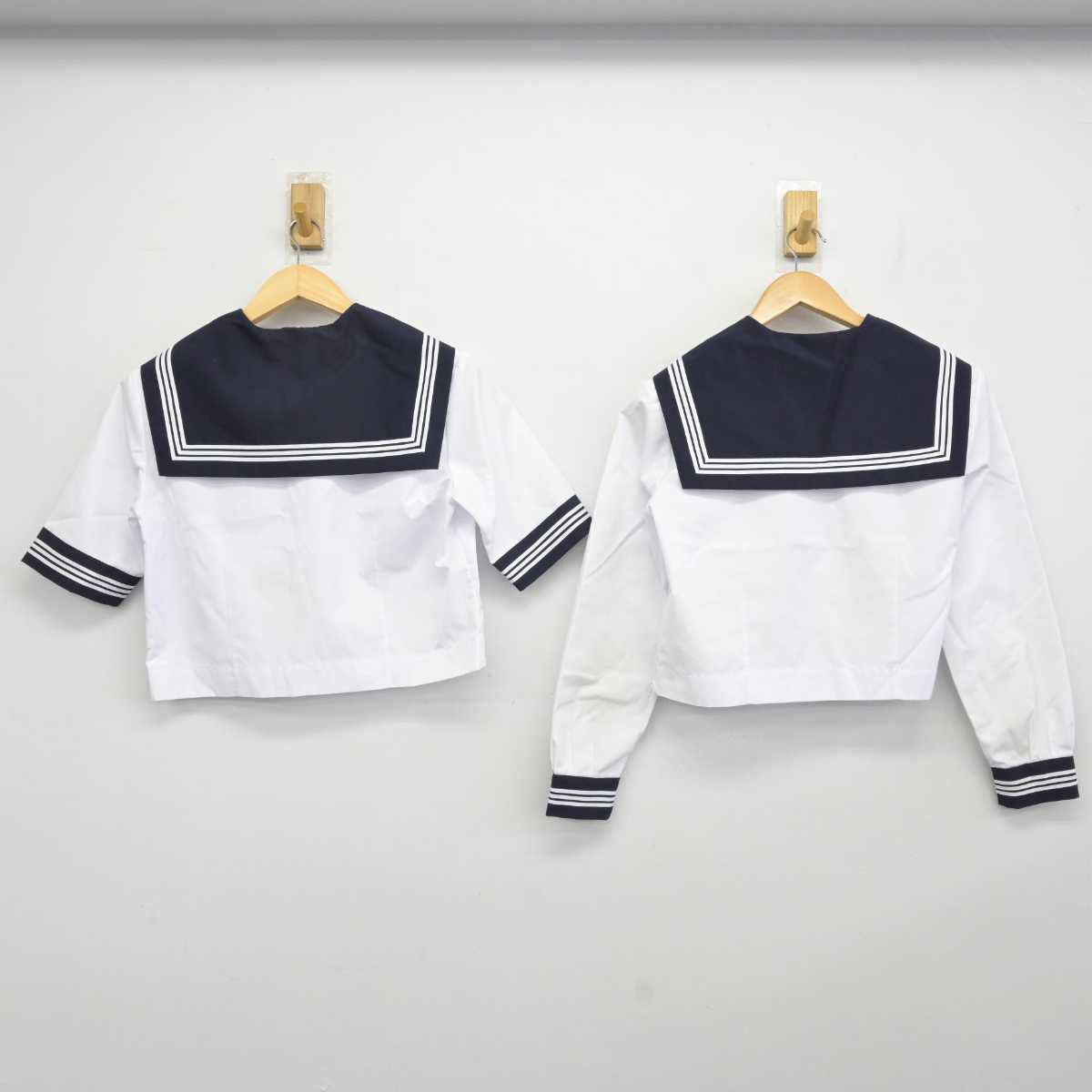 【中古】茨城県 鹿野中学校 女子制服 2点 (セーラー服・スカート) sf059105