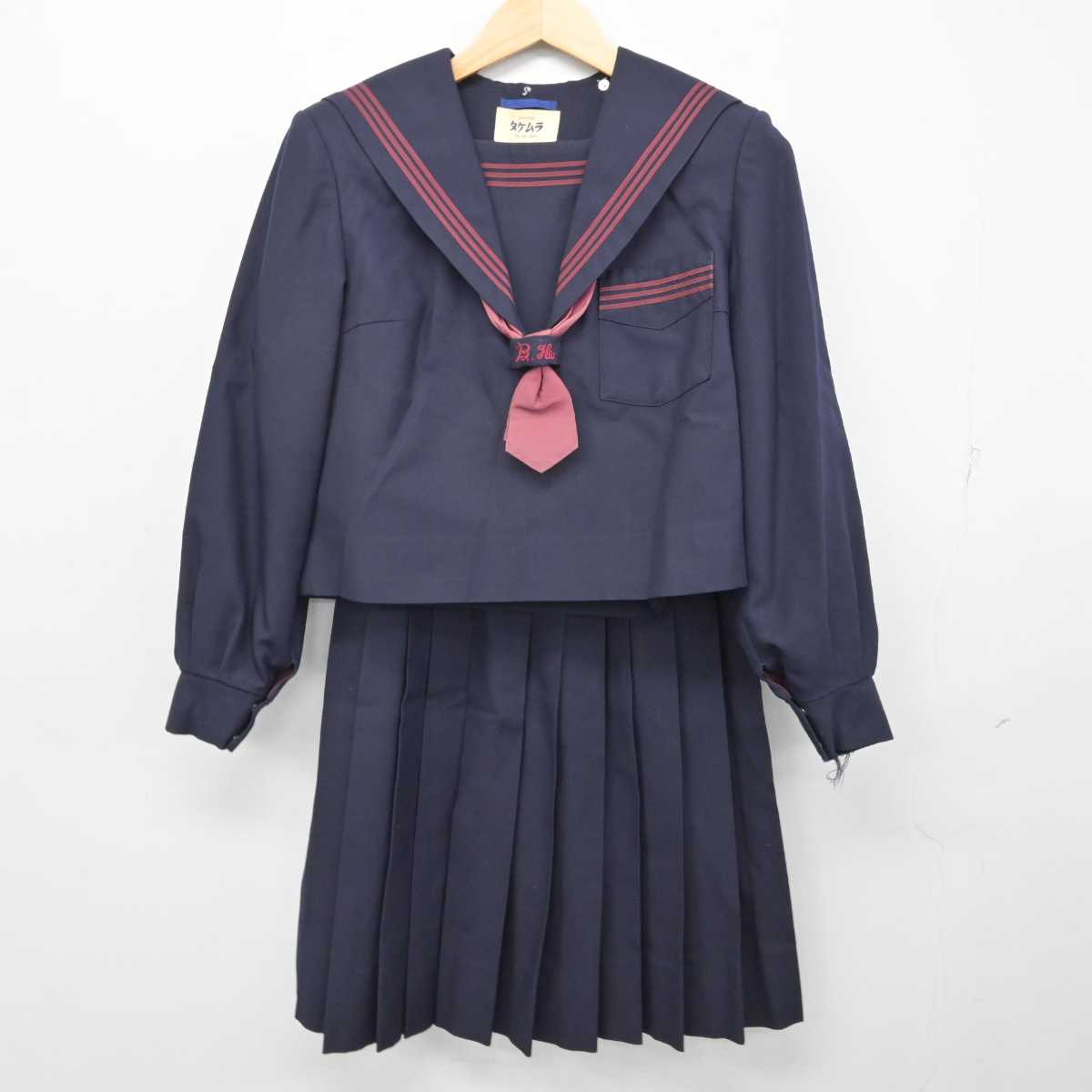 【中古】大阪府 梅南中学校 女子制服 3点 (セーラー服・スカート) sf059112