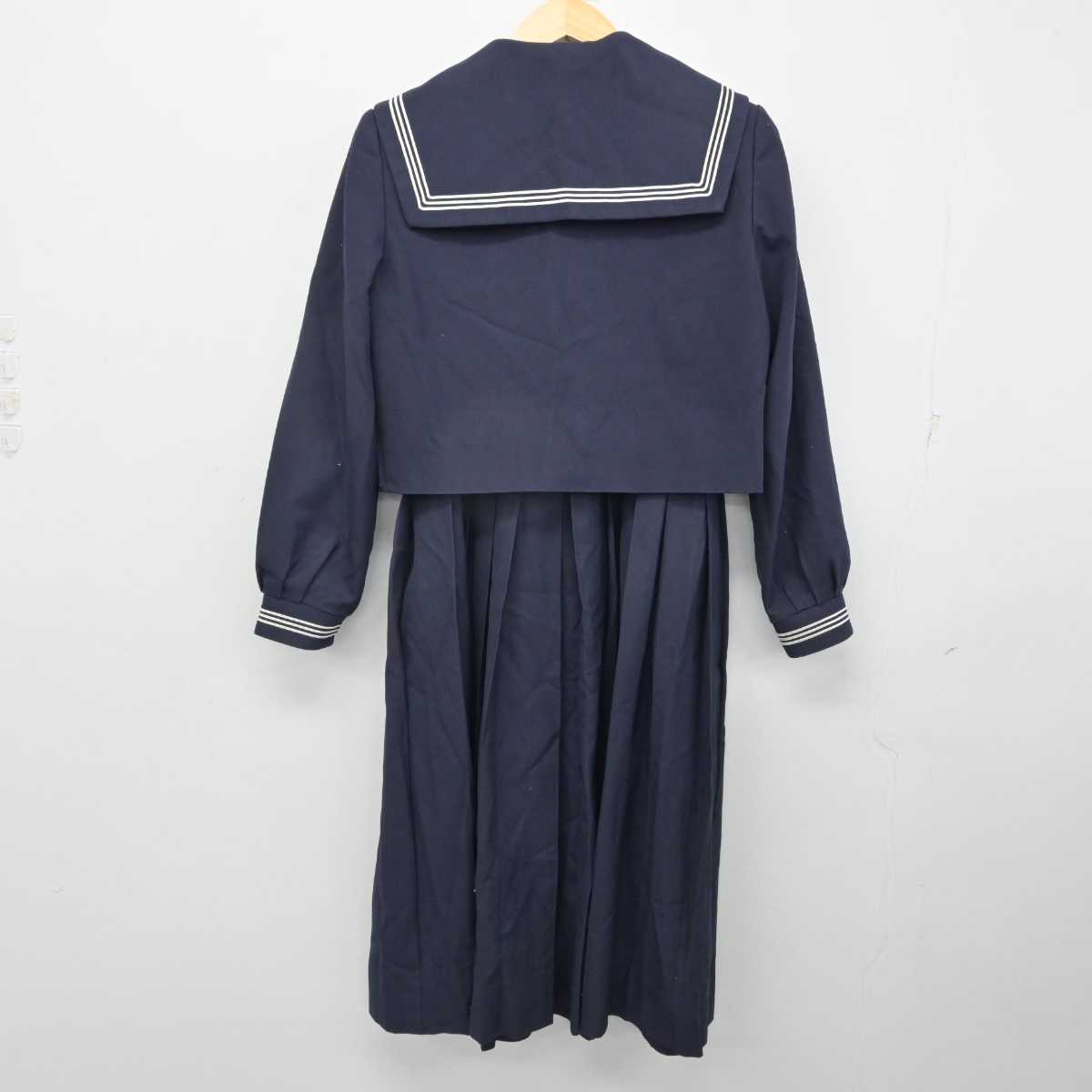 【中古】福岡県 花畑中学校 女子制服 3点 (セーラー服・ジャンパースカート) sf059114