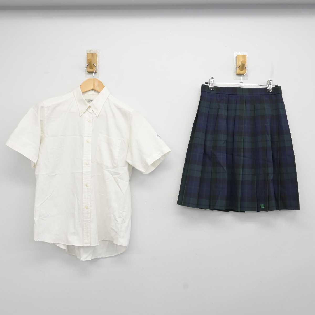 【中古】愛知県 愛知みずほ大学瑞穂高等学校 女子制服 4点 (ニットベスト・シャツ・スカート) sf059119