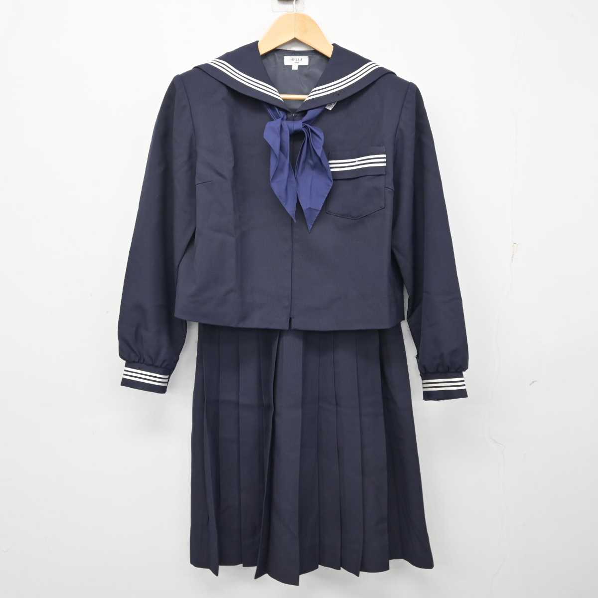 【中古】鹿児島県 伊集院高等学校 女子制服 3点 (セーラー服・スカート) sf059133