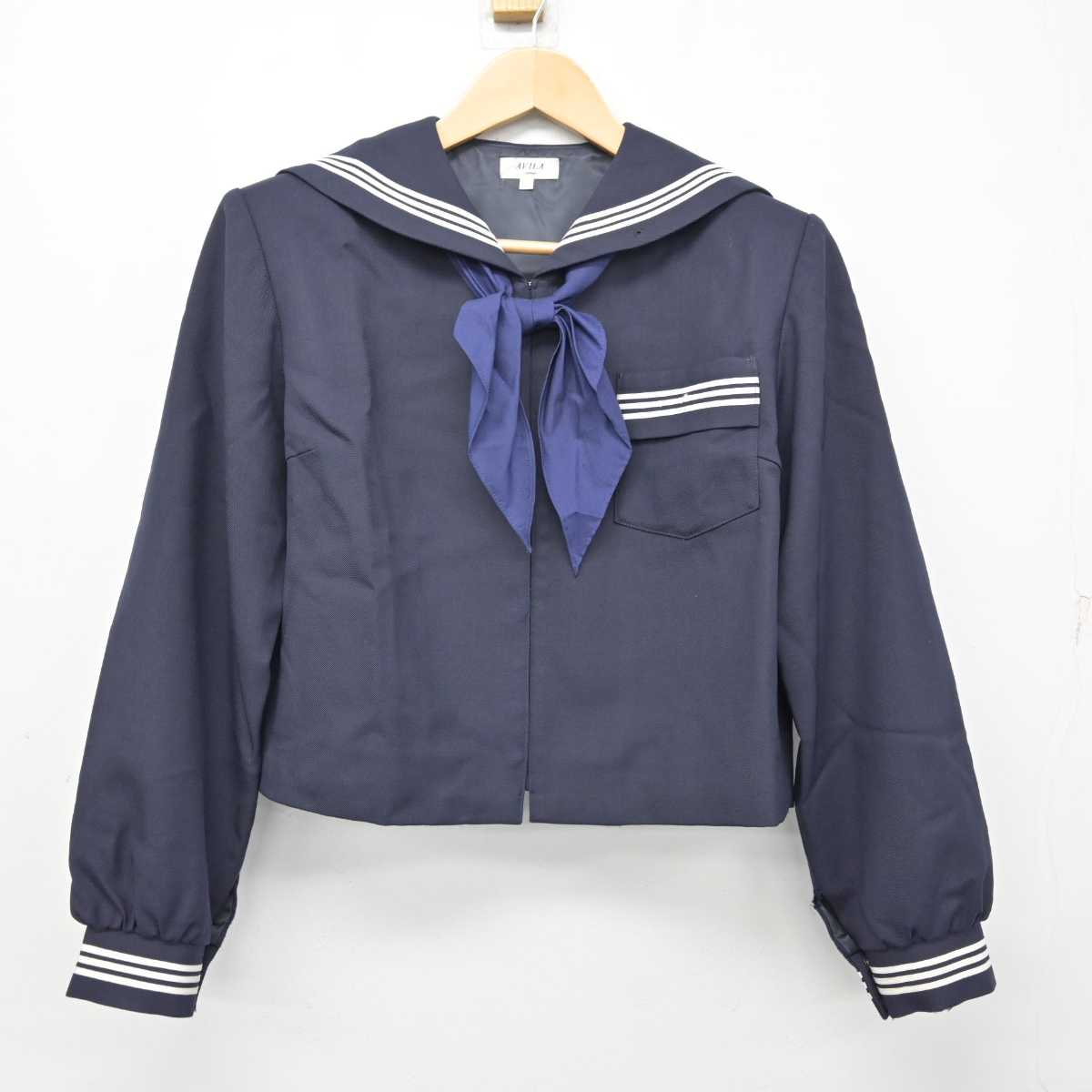 【中古】鹿児島県 伊集院高等学校 女子制服 3点 (セーラー服・スカート) sf059133