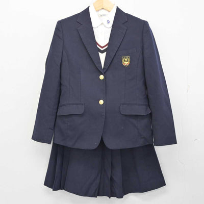 【中古】福岡県 稲築志耕館高等学校 女子制服 4点 (ブレザー・ニット・シャツ・スカート) sf059146