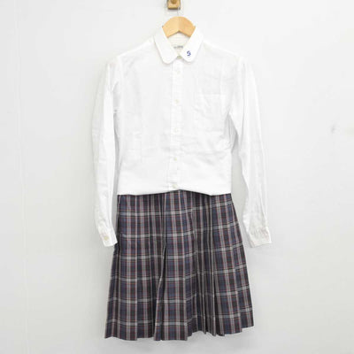 【中古】福岡県 稲築志耕館高等学校 女子制服 2点 (シャツ・スカート) sf059147