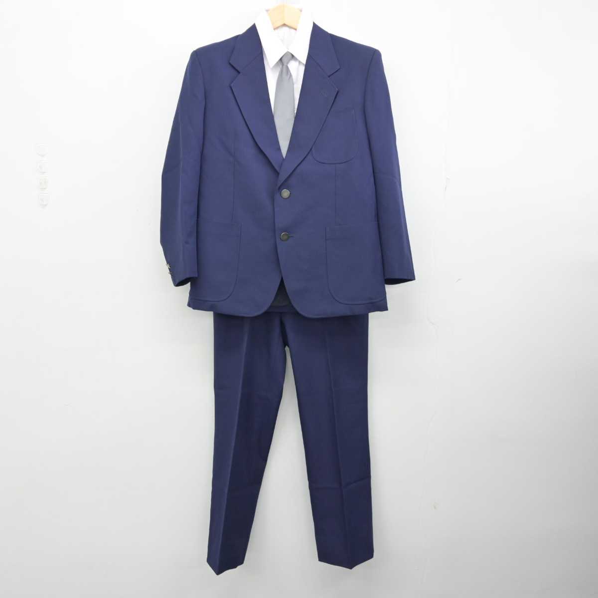 【中古】埼玉県 安行東中学校 男子制服 5点 (ブレザー・ニット・シャツ・ズボン) sf059164