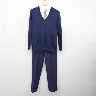 【中古】埼玉県 安行東中学校 男子制服 5点 (ブレザー・ニット・シャツ・ズボン) sf059164