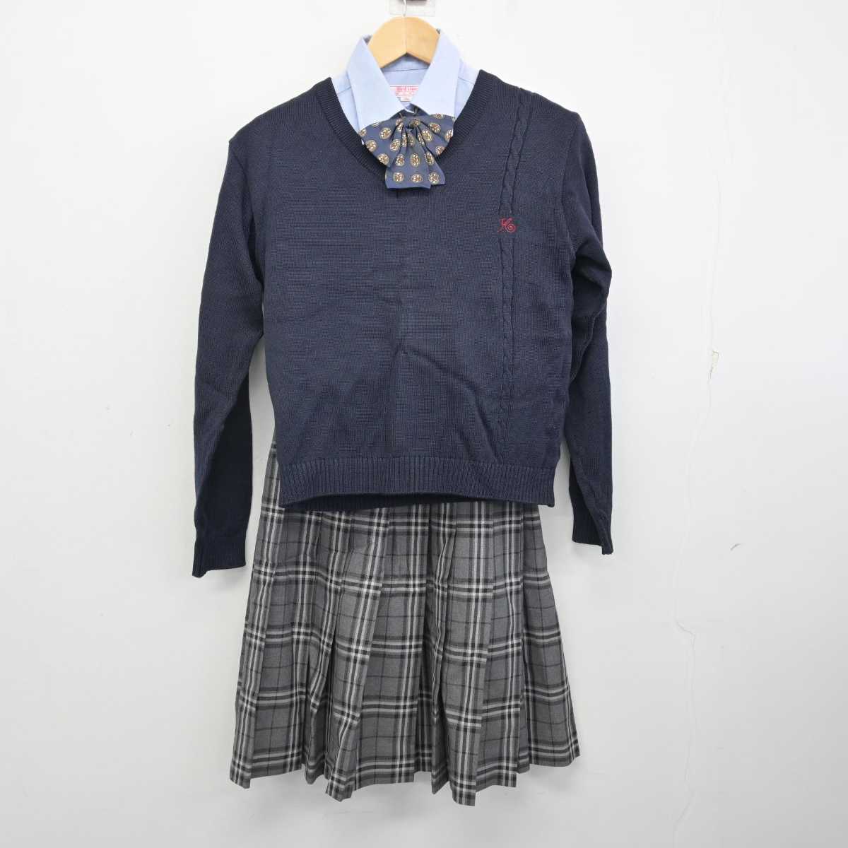 【中古】埼玉県 開智学園高等部 女子制服 6点 (ブレザー・ニット・シャツ・スカート) sf059177