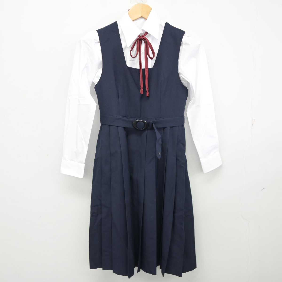 【中古】東京都 青梅市立第三中学校 女子制服 4点 (ブレザー・シャツ・ジャンパースカート) sf059215