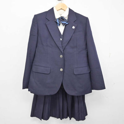 【中古】愛知県 桃陵高等学校 女子制服 7点 (ブレザー・ベスト・シャツ・スカート) sf059230