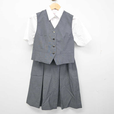 【中古】神奈川県 平間中学校 女子制服 3点 (ベスト・シャツ・スカート) sf059251