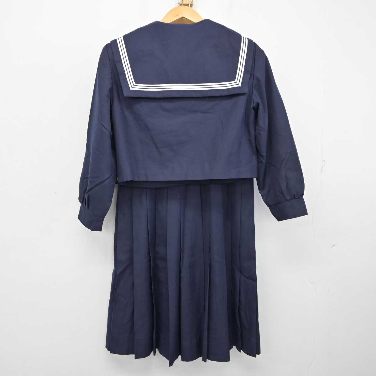 【中古】福岡県 香椎高等学校 女子制服 3点 (セーラー服・ジャンパースカート) sf059254