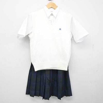 【中古】東京都 江戸川女子高等学校 女子制服 3点 (ニットベスト・シャツ・スカート) sf059265