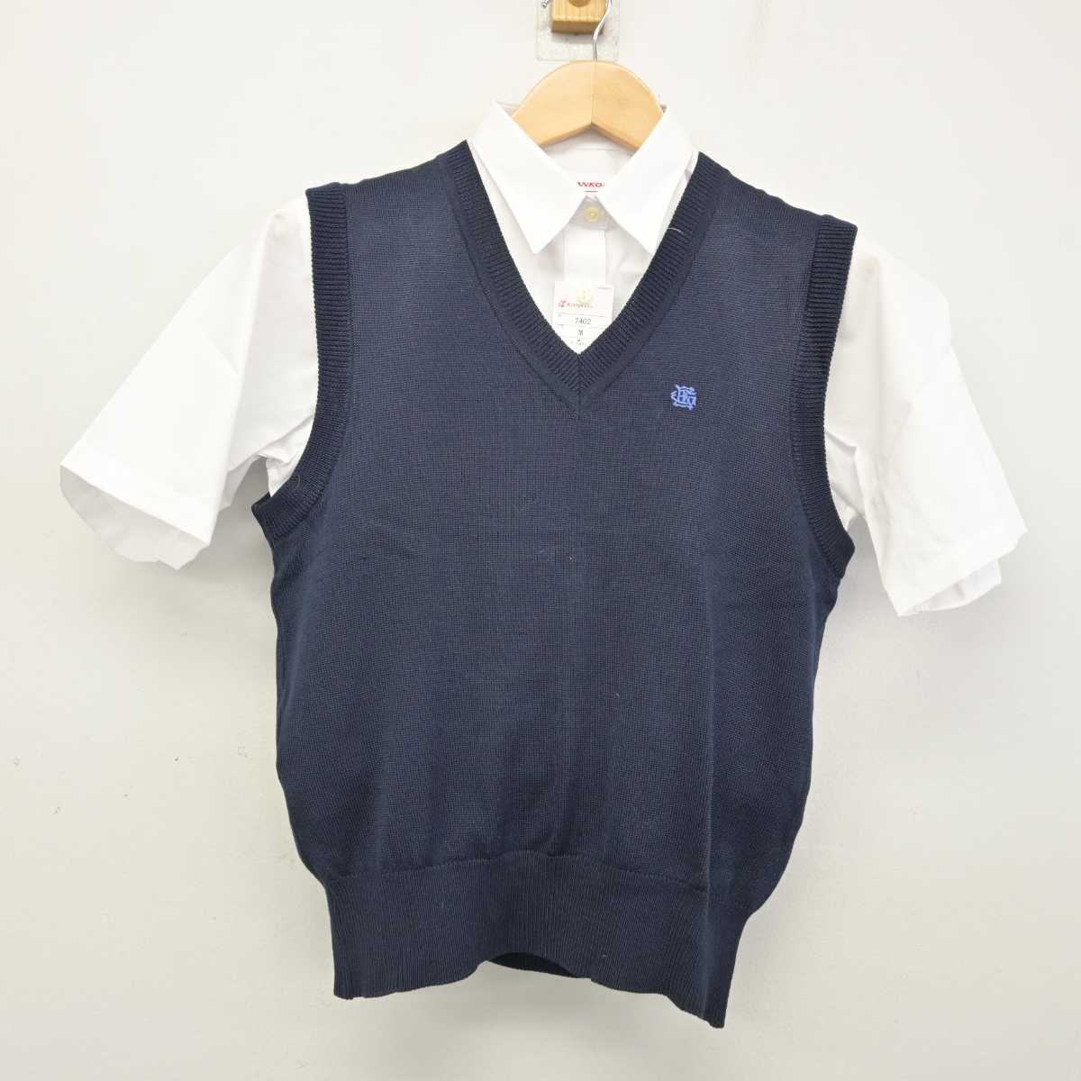 【中古】東京都 江戸川女子高等学校 女子制服 2点 (ニットベスト・シャツ) sf059266