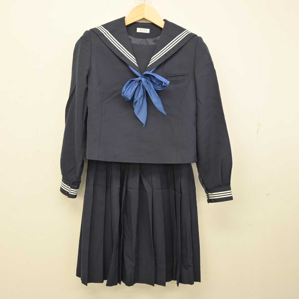 【中古】香川県 香東中学校 女子制服 3点 (セーラー服・スカート) sf059267